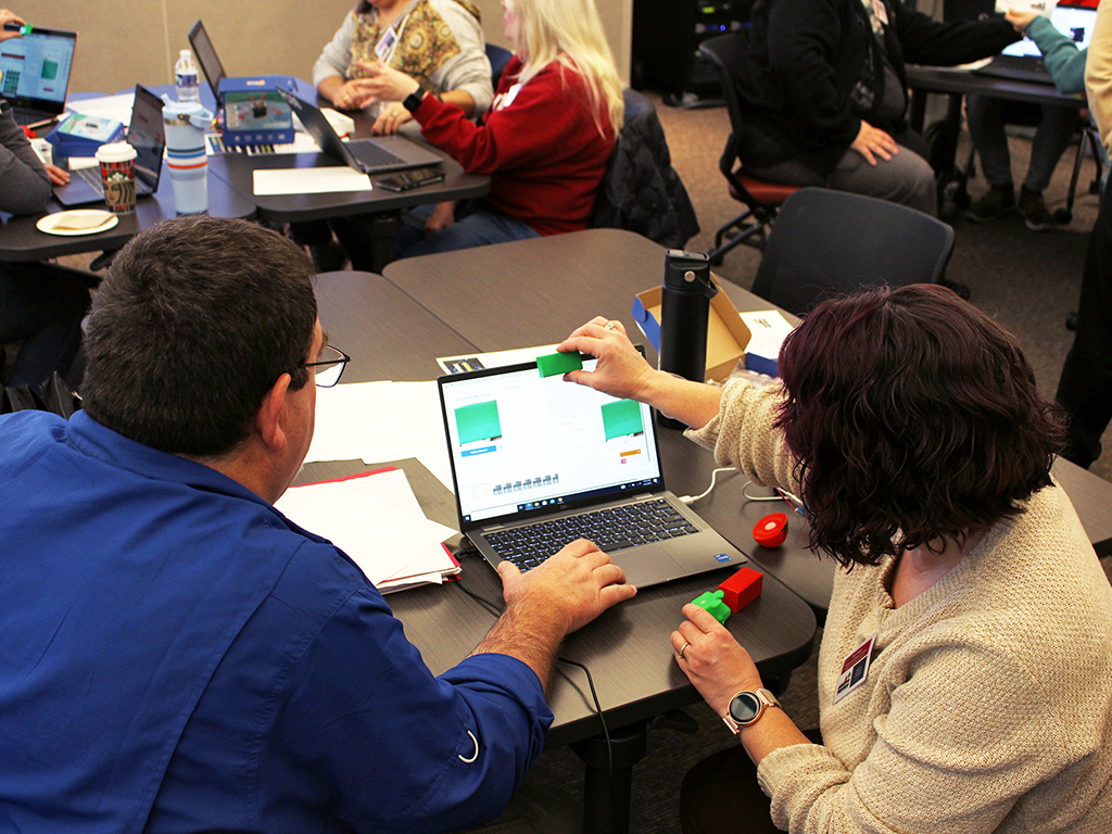 During a lesson about using AI to help with colorblindness, teachers trained AI models to detect different colors.